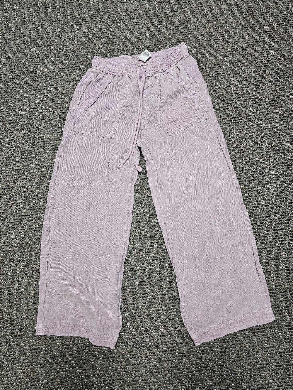 Joie XS Light Lavender Linen Lyocell Wide Leg Drawstring Pants